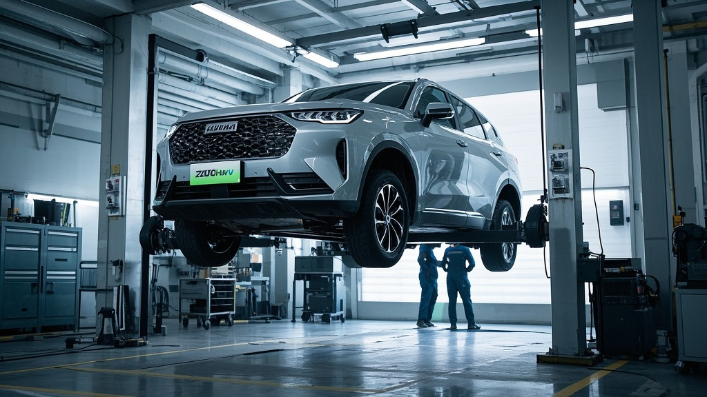 2024款哈弗 H6 HEV 正在进行发动机舱保养检查