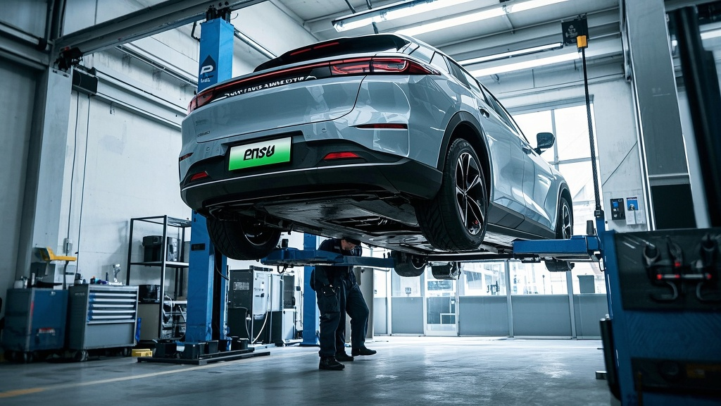 2024款比亚迪 Atto 3 正在进行发动机舱保养检查