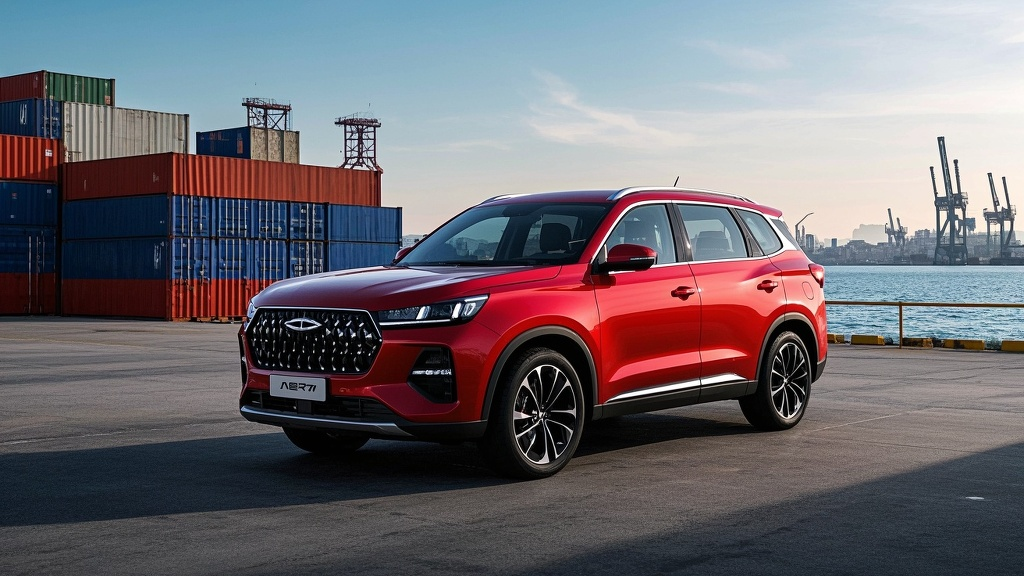 Chery Tiggo 7 Pro logistics route and export flow from Guangzhou to Manzanillo